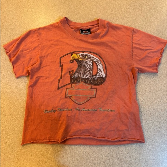 Harley-Davidson Tops - Harley-Davidson Orange Tee with Eagle Graphic